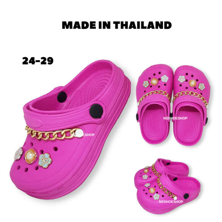 รองเท้าหัวโตเด็กผู้หญิง-clog-โซ๋-b-2022-size-24-29