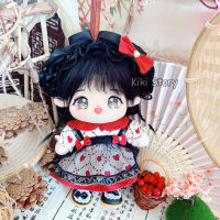 Genuine 20CM Cotton Doll Clothes  Plush Toys Accessories Red Lolita Dress Maid Costumes GIDLE  minnie YUQI Twice Sana Tzuyu Aespa Fans Gifts