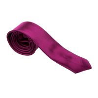 Unisex Casual Necktie Skinny Slim Narrow Neck Tie - Solid Fuchsia