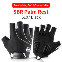 ROCKBROS จักรยานครึ่งถุงมือนิ้วสั้นกันกระแทก Breathable จักรยานบนถนน MTB ถุงมือผู้ชายผู้หญิงกีฬาอุปกรณ์