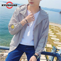 KYUSHUAD กันน้ำเสื้อกันลมCoatเสื้อนอกมีหมวกมีซิปแห้งเร็วเสื้อนอกกีฬา