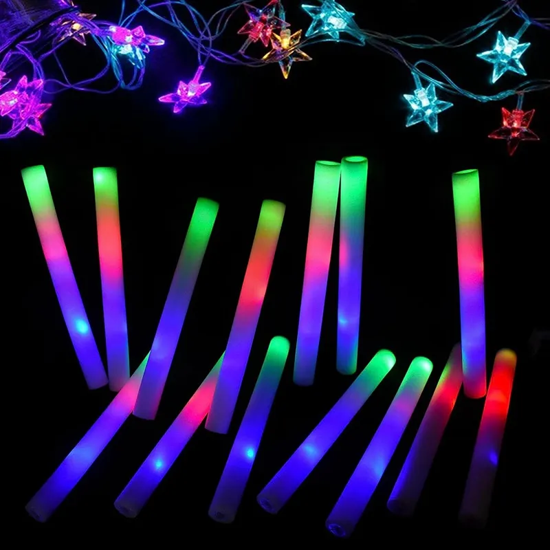 Glow Sticks Bulk, Led Foam Sticks With 3 Modes Colorful Flashing