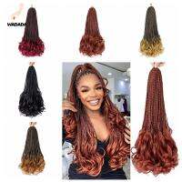 KDJFJEOFML 16Strands/Pack Ombre Ombre Ombre หยิกฝรั่งเศส สังเคราะห์สังเคราะห์สังเคราะห์ หยักเป็นคลื่น กล่องเทพธิดา braids นุ่มนุ่มๆ ม้วนลอนเกลียว โครเชต์ผมกับปลายหยิก สำหรับผู้หญิง