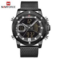 ⌚2023 NAVIFORCE นาฬิกาควอตซ์นาฬิกาผู้ชายดิจิตอลนาฬิกาข้อมือสำหรับผู้ชายกันน้ำเหล็กกล้าไร้สนิมกีฬาแบรนด์หรูนาฬิกาข้อมือผู้ชายกองทัพทอง9172