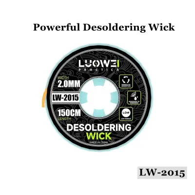 Luowei Desoldering Wick with Braided Cooper Wire Low Residue Anti-corrosion Soldering Accessories for BGA Microsoldering Work