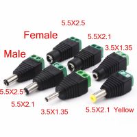 Male Female DC Power Plug Connector 2.1mm x 5.5mm 2.5mm x 5.5mm 1.35mm x 3.5mm Neednt Welding DC Plug Adapter 12V 24V For CCTV Electrical Connectors