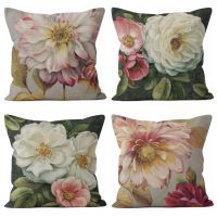 ▲ Modern Pink Flowers Series Pillow Gift Home Office Decoration Pillow Bedroom Sofa Car Cushion Cover