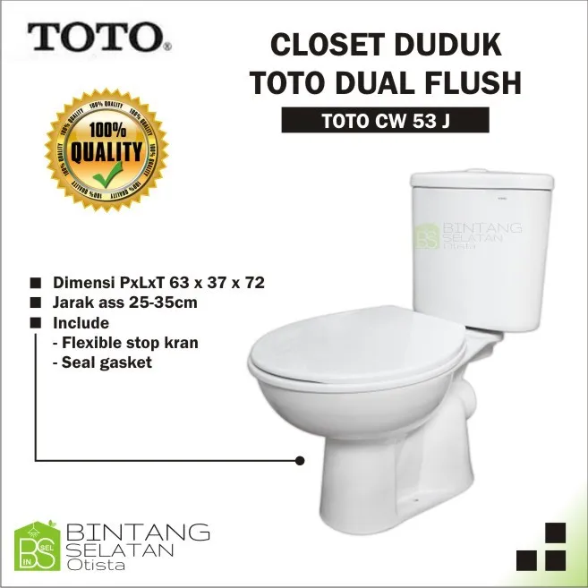 Closet Duduk Toto Kloset Toto Monoblock Toto Cw 53 J Cw53j Original Lazada Indonesia