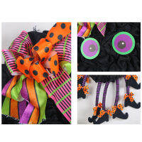 Halloween Spider Door Hanging Garland Bowknot Garland Party Front Door Decor Suitable for Indoor Outdoor