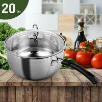 หม้อด้ามจับสแตนเลส หม้อโจ๊ก 20ซม. รุ่น  Boiling-pot-pan-stainless-steel-05h-June