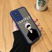 Mop Mop สำหรับ Vivo Y02T Y02A Jujutsu Kaisen Jojo Satoru เคสดีไซน์มีน้ำค้างแข็งโปร่งใสแข็งเคสใส่โทรศัพท์ผู้ชายกันกระแทกเคสป้องกันกล้องปกหลังแบบเต็ม