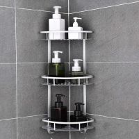 ✣☈ 3 Tiers Space Aluminum Corner Shower Shelf Wall Mounted Shower Organizer Storage Rack For Toilet Kitchen Easy To Install