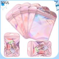 SIXUL 50pcs/bag มีรูแขวน แสดงเครื่องประดับ สีรุ้ง ถุง OPP ถุงปิดผนึกด้วยตนเอง กระเป๋าซิป ถุงบรรจุภัณฑ์