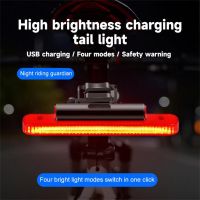 ❣ﺴ☸ New Four Modes Bicycle Tail Lamp Usb Charging Mountain Bike Tail Light Bicycle Tail Light Cycling Taillight Safety Warning