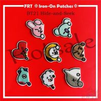 【hot sale】 ❅ B15 ☸ BT21 Hide-and-Seek Iron-on Patch ☸ 1Pc BTS Bangtan Boys Iron on Sew on Badges Patches DIY Embroidery Patch