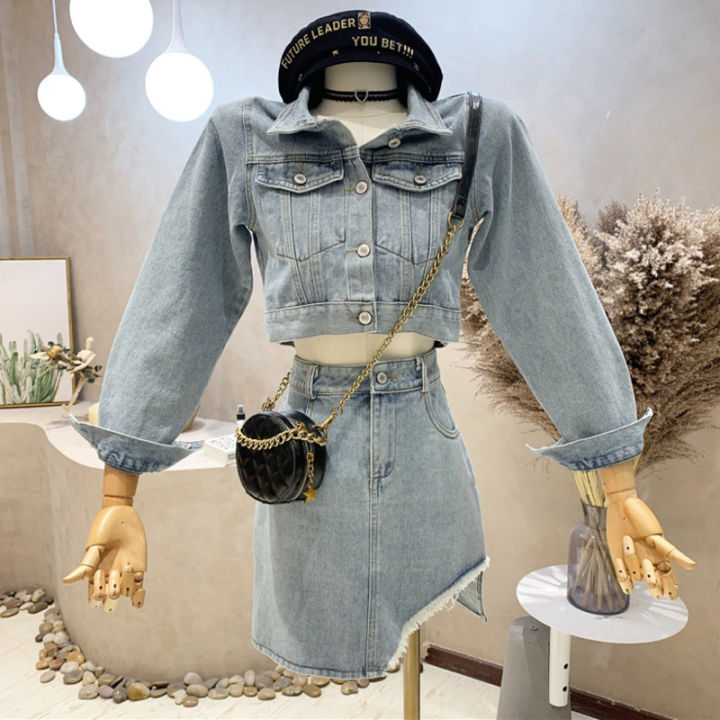 fall-winter-fashion-streetwear-denim-2-piece-set-women-crop-top-short-jacket-coat-mini-skirt-sets-casual-skirt-two-piece-suits