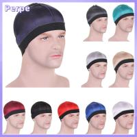 PERPE สีทึบทึบ หมวก durag ผู้ชาย ระบายอากาศได้ระบายอากาศ อีลาสติก หมวก durag หลากสี หมวกบีนนี่ โพลีเอสเตอร์ หมวกลายคลื่น สำหรับผู้ชาย