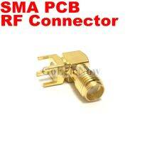 10 pcs RF Coaxial 90 Degree Right Angle RP-SMA/SMA female jack solder PCB clip  Connector Plug Electrical Connectors