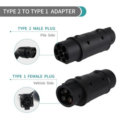 EV Charger Converter Connector EVSE Type2 To J1772 Type 1 And Type1 To Type2 IEC 62196 Electric Vehicle Adapter For Car Charging