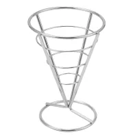 4 Pcs French Fries Stand Cone Basket Fry Holder with Dip Dishe Cone Snack Fried Chicken Display Rack Food Shelves Bowl