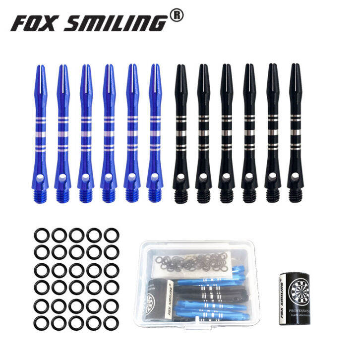 12pcs 41/48mm Aluminum Dart Pin Shafts with Rubber O Ring and Stone