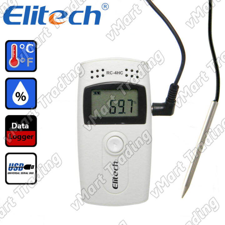 Elitech RC4HC USB Temperature Humidity Data Logger Lazada