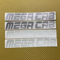 สติ๊กเกอร์* MEGA CAB  ติดกระจกแคป รถ MITSUBISHI STRADA มี 2 สี / สีอ่อน / สีเข้ม / ระบุสีในแซท / ราคาต่อคู่ มี 2 ชิ้น