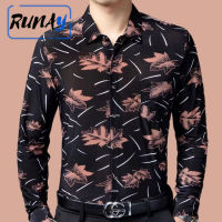 เสื้อเชิ้ตพิมพ์ลายมังกรสำหรับธุรกิจเสื้อเชิ้ตแขนยาวทางการของ RUNAY เสื้อเสื้อผ้าไหมน้ำแข็งไฮเอนด์