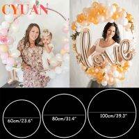 {Best-selling party decoration}  CYUAN สีขาวรอบพวงหรีดวงกลมบอลลูนห่วงพรรคตกแต่งสำหรับเด็กทารกฝักบัวลูกโป่งพวงหรีดโค้งวันเกิดงานแต่งงานตกแต่ง