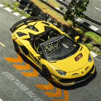 【RUM】1:24 Scale Lamborghini SVJ 63รถรุ่น Light &amp; Sound Effect Diecast รถของเล่นสำหรับชายวันเกิดของขวัญเด็กของเล่นรถคอลเลกชัน