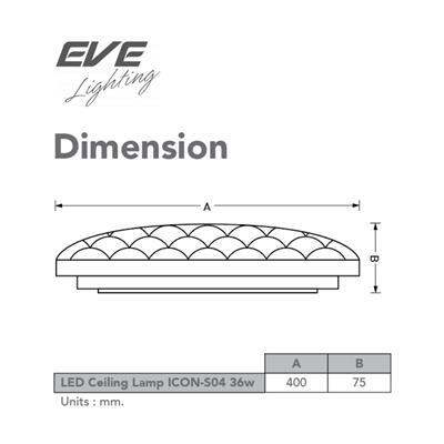 ถูกชัวร์-โคมไฟเพดานอะคริลิก-led-36w-tri-color-eve-lighting-รุ่น-icon-s04-สีขาว-ส่งด่วนทุกวัน