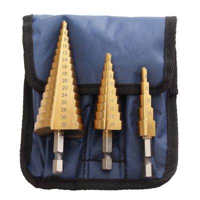 ( PRO+++ ) โปรแน่น.. BBT ดอกสว่าน ดอกเจดีย์ Large HSS Steel Step Cone Drill Countersink Titanium Bit Set Hole 4-32/4-20/4-12 (3 ชิ้น) ราคาสุดคุ้ม ดอก สว่าน ดอก สว่าน เจาะ ปูน ดอก สว่าน เจาะ เหล็ก ดอก สว่าน เจาะ ไม้