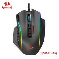 REDRAGON M901-K เมาส์เกมสายยูเอสบี12400 DPI เมาส์เล่นเกมได้ตามหลักสรีรศาสตร์สำหรับคอมพิวเตอร์แล็ปท็อป PC