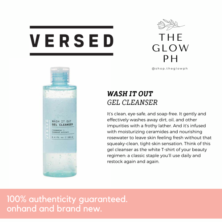 [AUTHENTIC] Versed WASH IT OUT GEL CLEANSER 120ml The Glow PH Lazada PH