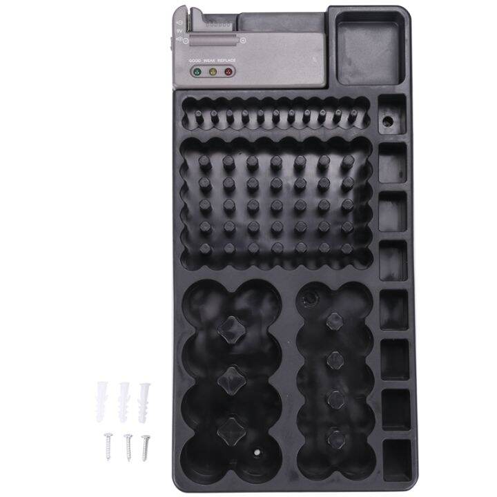 Battery Storage Organizer Holder with Tester Battery Caddy Rack Case