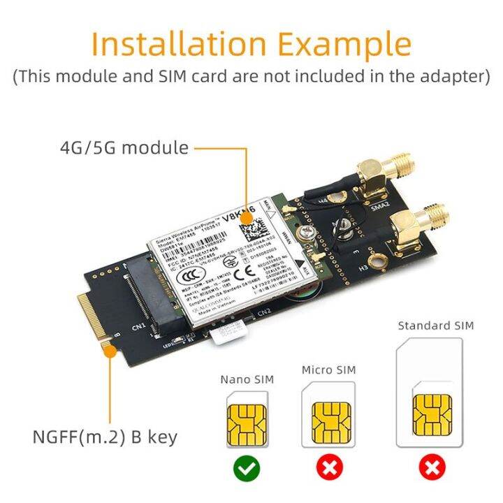 ngff-อะแดปเตอร์ตัวต่อขยายกุญแจ-m-2-b-ไปยังคีย์-b-สายต่อพ่วงสำหรับนาโนซิมช่องเสียบบัตรเสาอากาศ2-4g-5g-รองรับโมดูล3g-4g-5g-m-2อะแดปเตอร์-fjk3825การ์ดเครือข่าย-wifi