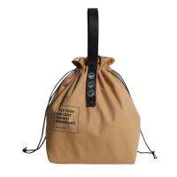 ผ้าใบถุงฉนวนกันความร้อนปิกนิกอุตสาหกรรมสไตล์ Drawstring กล่องอาหารกลางวันกระเป๋า21x15x30เซนติเมตร (สีเขียว/สีเหลือง/สีดำ)