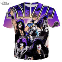 2023 newhx ฤดูร้อนใหม่ ROCK SINGER Kiss band 3D พิมพ์ผู้ชายผู้หญิง T เสื้อ Harajuku Casual streetwear สไตล์ pullover Tops DROP Shi DROP