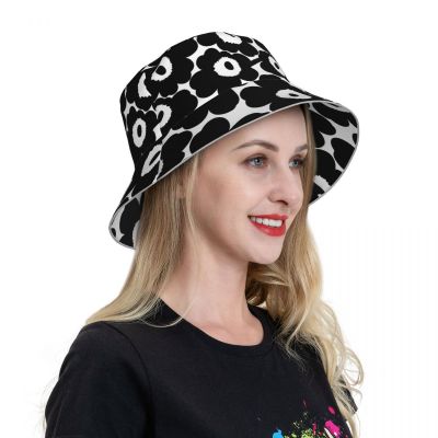 Marimekko Reflective Bucket Hat Double Sided Print Fashion Lightweight Outdoor Beach Sun Hat Foldable Bucket Hat for Any Season Men And Women Hat