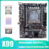 X99 Motherboard LGA2011-3 Computer Motherboard Support DDR4 ECC RAM with E5 2620 V3 CPU+SATA3 SSD 128G+Thermal Pad