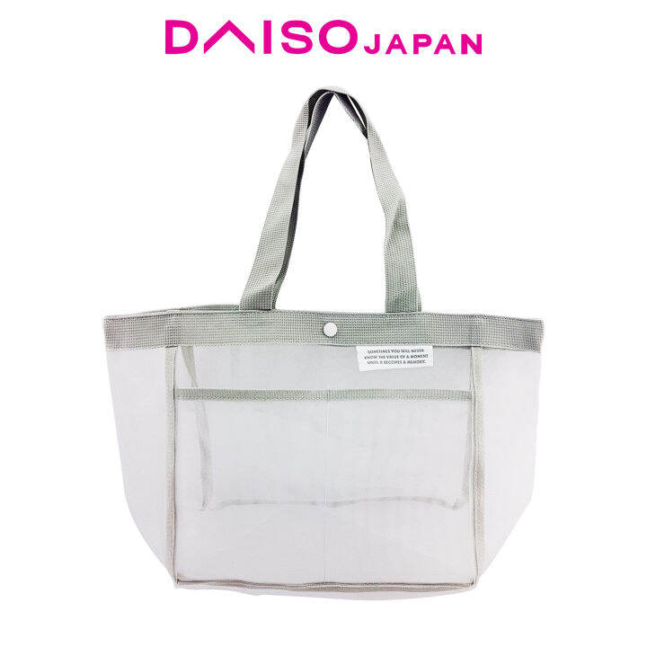 Daiso Light Gray Mesh Tote Bag Lazada PH
