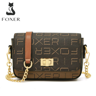 FOXER Women PVC หนัง Crossbody Bag สำหรับผู้หญิง Chain Signature Women S Shoulder Bag