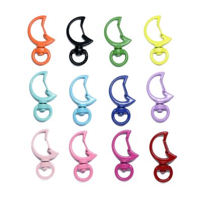 10pcs High Quality Colorful Key Chain Ring Metal Lobster Clasp Moon Clips Bag Car Keychain DIY Creativity Accessories Key Hooks