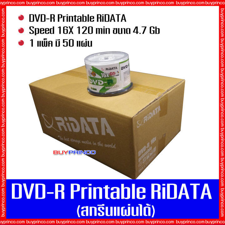 แผ่นดีวีดี-ไรดาต้า-dvd-printable-ridata-แผ่นดีวีดีสกรีนได้