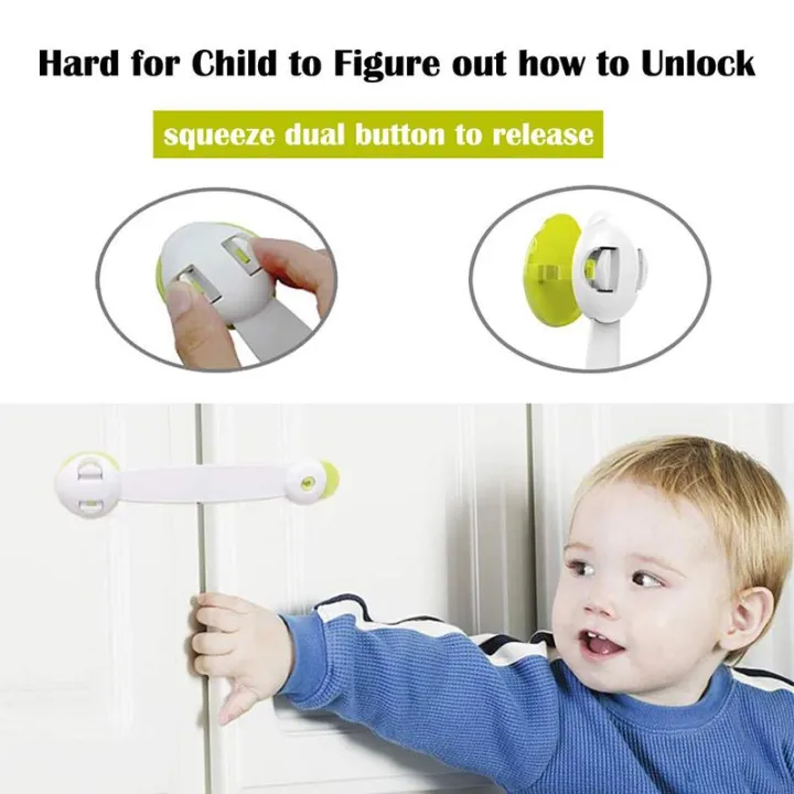 SZR Child Safety Cabinet Locks Latches Child Proof Drawer Locks No Drill Adhesive Toddler Security Baby Safety Locks for Closet, Cupboard, Fridge, Refrigerator, Freezer, Trash, Oven, Dishwasher