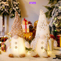 สินค้าใหม่ Christmas Plush Gnome Ornament Long Beard Light Up Elf ของเล่นพร้อมไฟตกแต่งโต๊ะ Holiday Presents