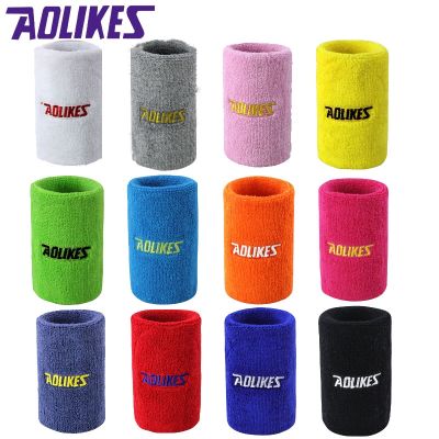 AOLIKES 8x11cm Gym Wristbands Hand Towel Wrist Support for Tennis Basketball Sports Sweatbands Cotton Wrist Bracer A-0230