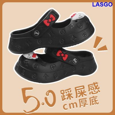 รองเท้าแบบมีรูระบายรองเท้าแตะพื้นหนากันลื่นสำหรับผู้หญิง,2023การก้าวขึ้นบนอึรองเท้าแตะรองเท้าแตะ Baotou ชายหาด