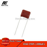 20Pcs CBB22 104J 250V 100nF 0.1UF CBB ตัวเก็บประจุฟิล์มโพลีโพรพิลีนเมทาลิค Capacitor Pitch 7.5มม.250V 104J 104K