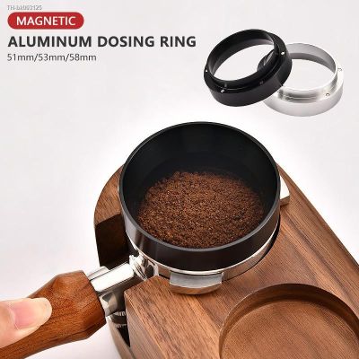 ♝ 51mm/53mm/58mm Aluminum Dosing Ring with Magnetic for Brewing Bowl Coffee Powder Espresso Coffee Tool Barista Funnel Portafil